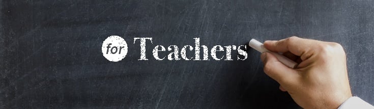 Chalkboard reads for Teachers. Link goes to USA.gov/education