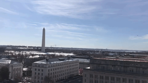 Gif of the view of the Washington Monument followed by a phone coming into view taking a picture for USAGov's Instagram page