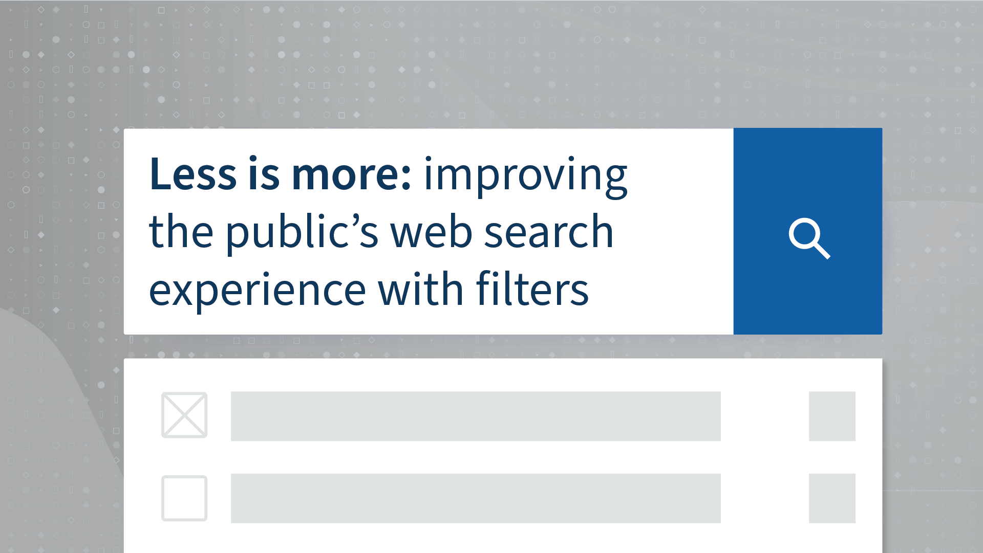 Less is more: improving the public’s web search experience with filters